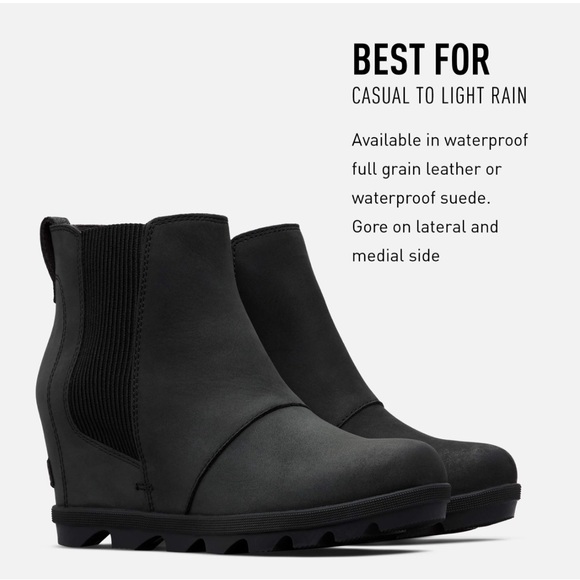 Sorel Joan of Arctic Black Wedge Boots Size 7.5